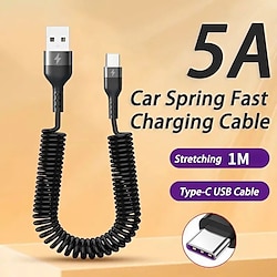 5A Fast Charging Type C Cable Micro USB Spring Car USB Cable For Samsung Xiaomi Redmi POCO Huawei Honor Phone Accessories Gift Lightinthebox