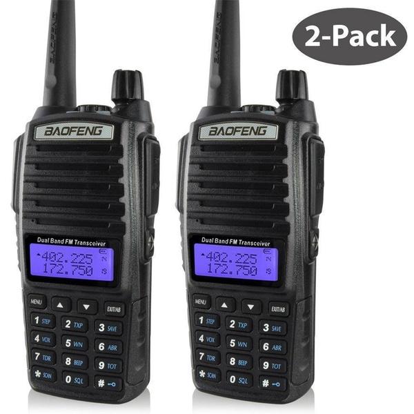 2PCS Baofeng UV-82 walkie talkie 5W dual band two way radio for hunting 10M CB ham radio
