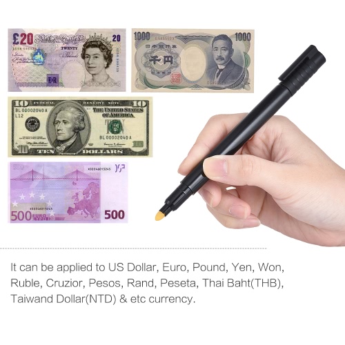 Counterfeit Money Detector Pen Fake Banknote Tester Currency Cash Checker Marker for US Dollar Bill Euro Pound Yen Won