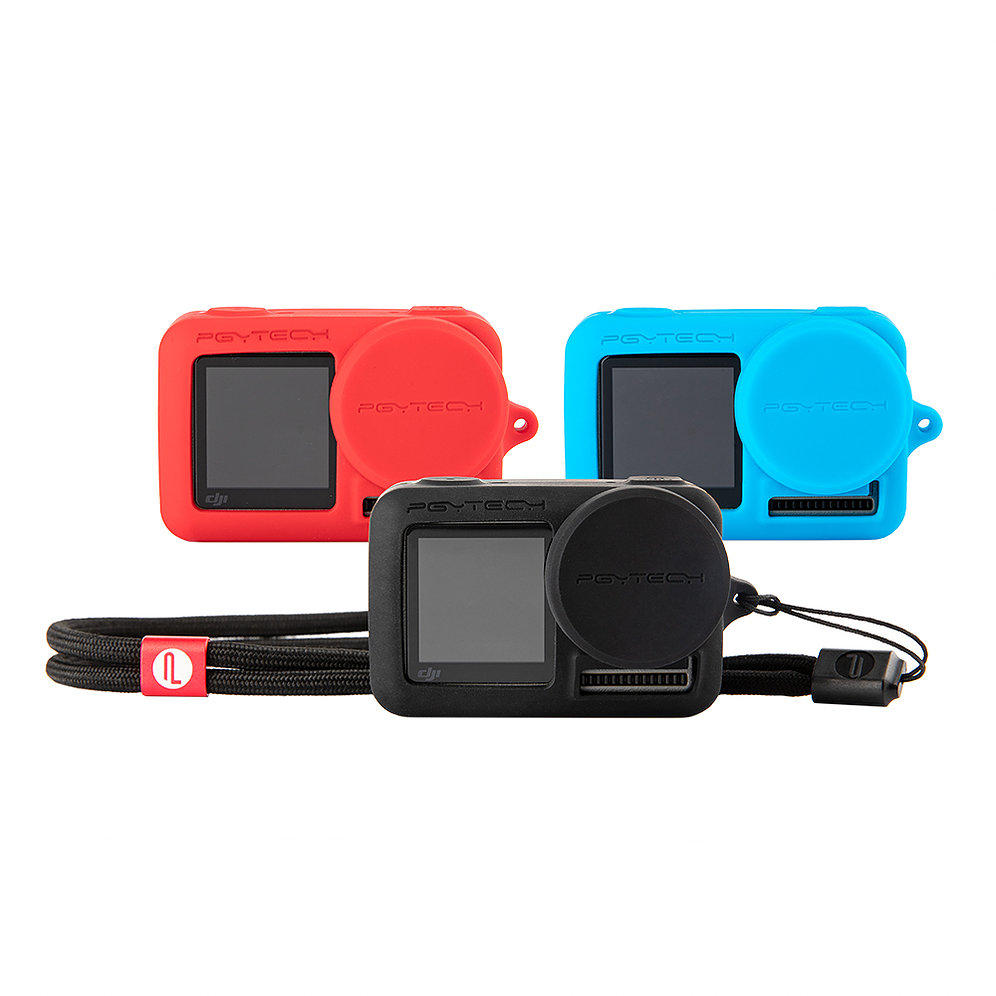 PGYTECH OSMO Action Camera Silicone Rubber Case Protective Housing Shell Black/Red/Blue for DJI Cam