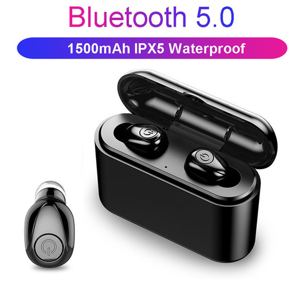 x8 bluetooth earphone 5d stereo wireless earbuds headset mini tws waterproof head with charging box 2200mah power bank ow