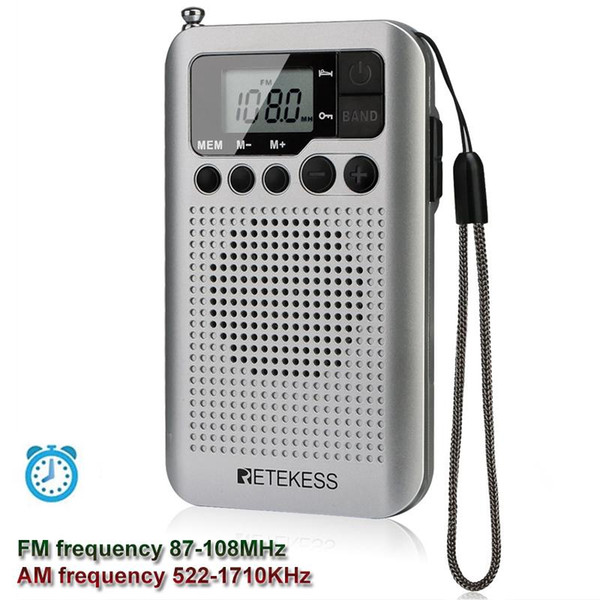 Mini FM AM Radio Receiver with Speaker LCD Display Screeen Support Time Display Sleep Shutdown Regular Startup 3.5MM Headphone