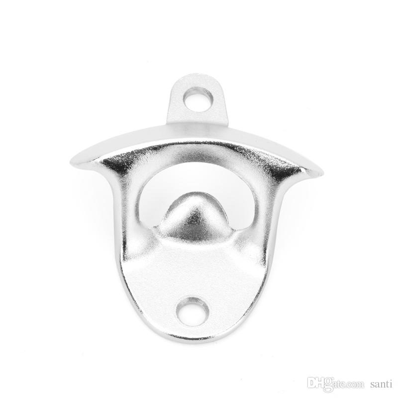 Wall Mounted Bottle Opener Crown Stationary Zinc Alloy Nickle Plated Mounting Screws Included