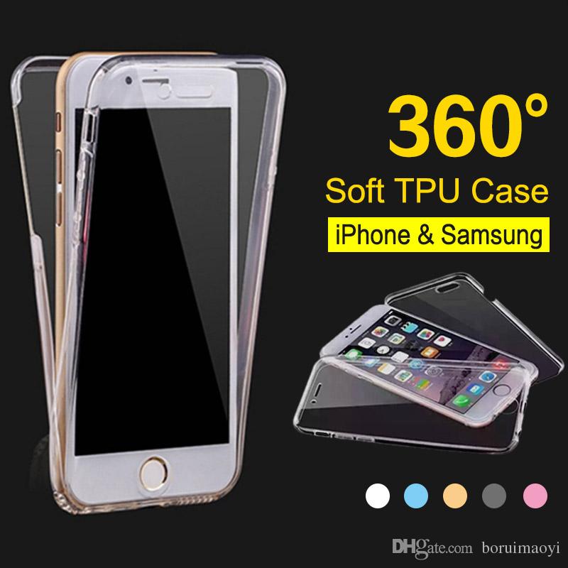 360 Degree Full Protective TPU Transparent Clear Front and Back Cover Phone Cases For iPhone XR XS Max 6s 7 8 plus Samsung
