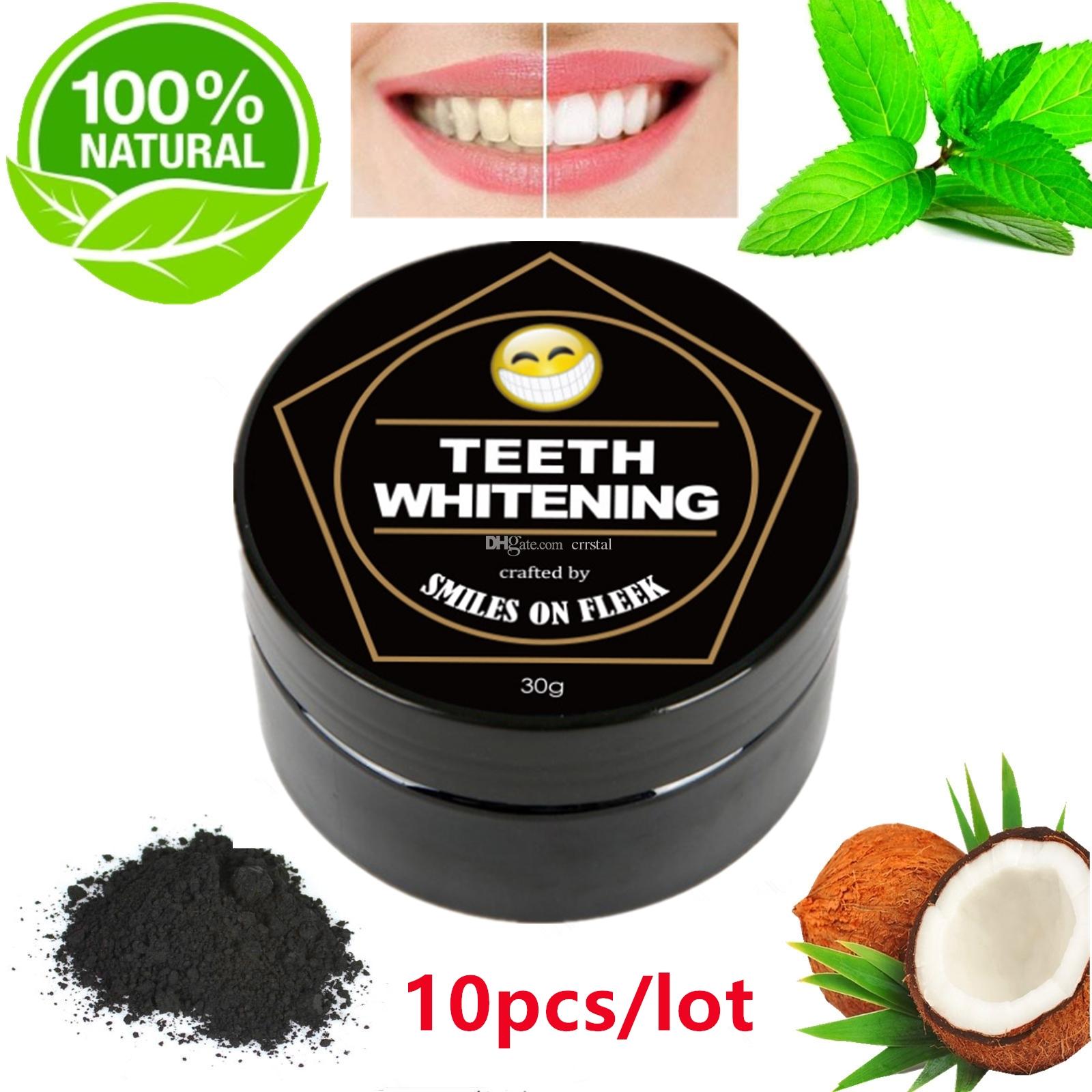 10pcs/lot Teeth Whitening Powder Oral Hygiene Cleaning Organic Nature Activated Bamboo Charcoal Powder Food Grade Oral Care 30g Dropshipping