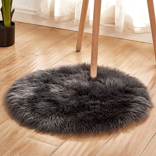 Suave felpa redonda alfombras mullidas alfombra de alfombra de alfombra de piso de lana artificial