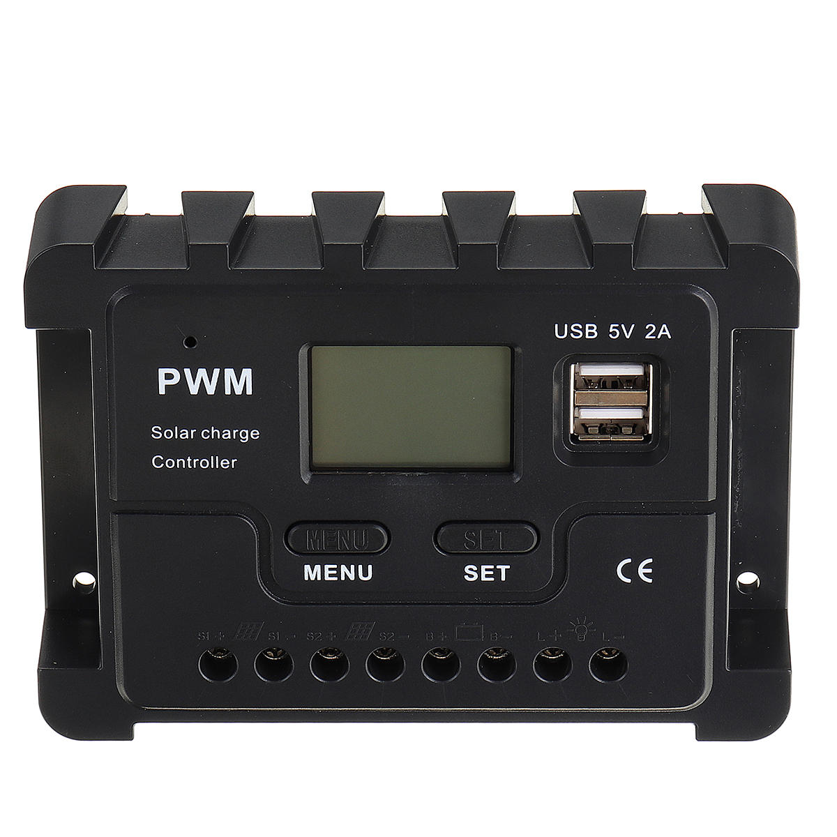 12V / 24V Display PWM Solarregler 10-30A Solarladeregler Dual USB IP30 Wasserdicht