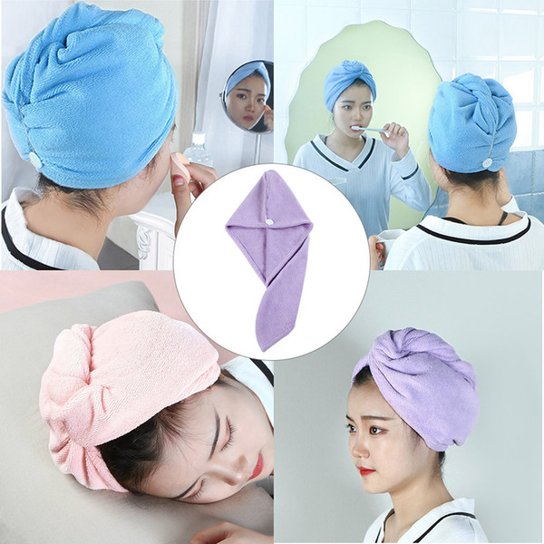 2019 magic pearl velvet hair fast drying dryer towel bath wrap hat quick cap turban dry #f
