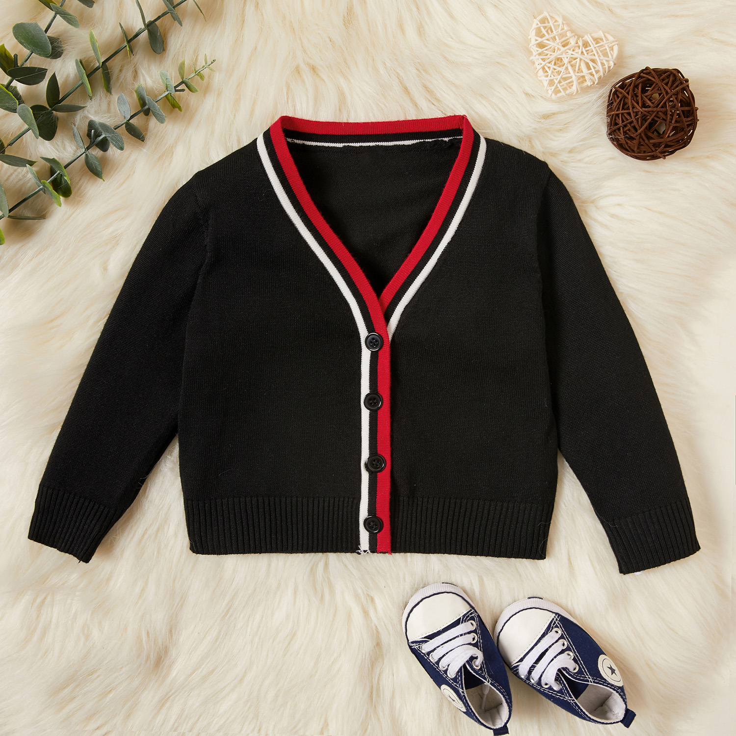 Baby / Toddler Striped Casual Knitted Cardigan
