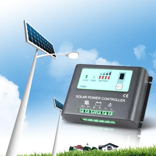 Intelligent 20A 12V/24V Solar Charge Controller Metal Case Auto-ID PWM Regulator Time-Control Solar Power Panel Battery Lamp Light-Control Overload Protection