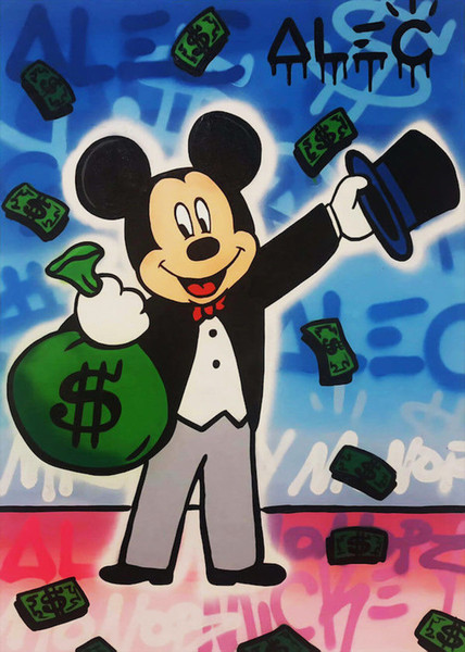 alec monopoly oil painting on canvas graffiti art decor mouse home decor handpainted &hd print wall art canvas pictures 191028