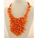 Fashion Luxury Orange Color Beads Statement Necklaces (1 Pc)