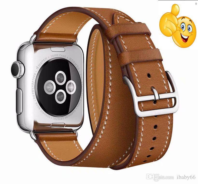 Luxury Leather Strap for iwatch for Apple Watch band Extra Long 38mm 42mm 40mm 44mm for iwatch Series 4 2 3 1 belt