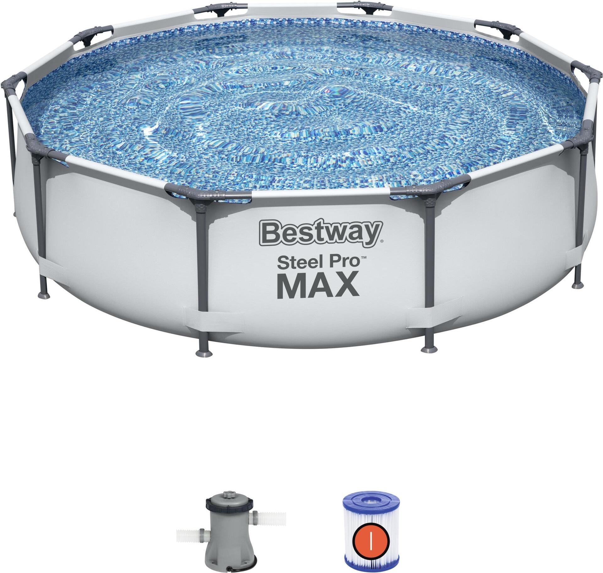 Bestway Steel Pro 3.05m x 76cm - Blau - 4678 l - Gerahmter Pool - Blau - 20,9 kg (56408)