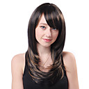 Sin tapa larga Brown Wavy sintético de alta calidad japonesa Kanekalon pelucas