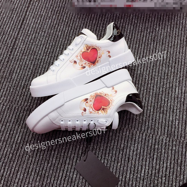 2021top new Woman Shoes Fashion Women Shoes Men's Leather Lace Up Platform Oversized Sole Sneakers White Black Casual hc190709