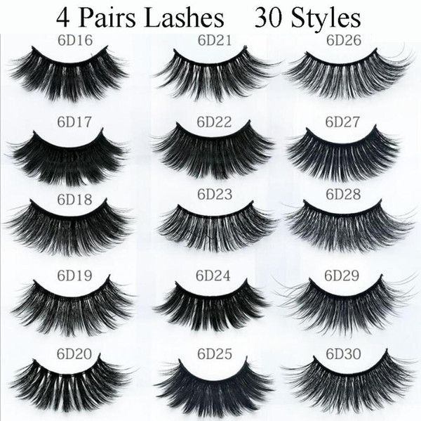 30 types 4 pairs 25mm 3d mink false eyelashes criss-cross fluffy dramatic volume lashes extension handmade eye makeup tools