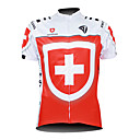 Kooplus 2013 Suiza Patrón 100% poliéster de manga corta de los hombres respirables Ciclismo Jersey