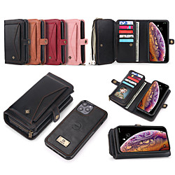 Case For Apple iPhone 12 / iPhone 12 Mini / iPhone 12 Pro Max Wallet / Card Holder / Shockproof Full Body Cases Solid Colored PU Leather / TPU miniinthebox