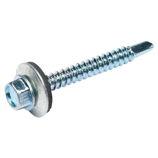 Hex Head Self Drilling Screws with Bonded Washers, BZP 5.0 x 19mm (25 Pack)