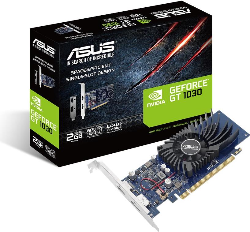 ASUS GT1030-2G-BRK - Grafikkarten - GF GT 1030 - 2GB GDDR5 - PCIe 3.0 low profile - HDMI, DisplayPort (90YV0AT2-M0NA00)