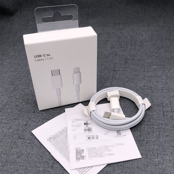 Original 1m/3ft usb c PD fast charging cable type c to 8pin charger cable for iphone 11 12 13 14 pro max 18w 20w adapter With packaging