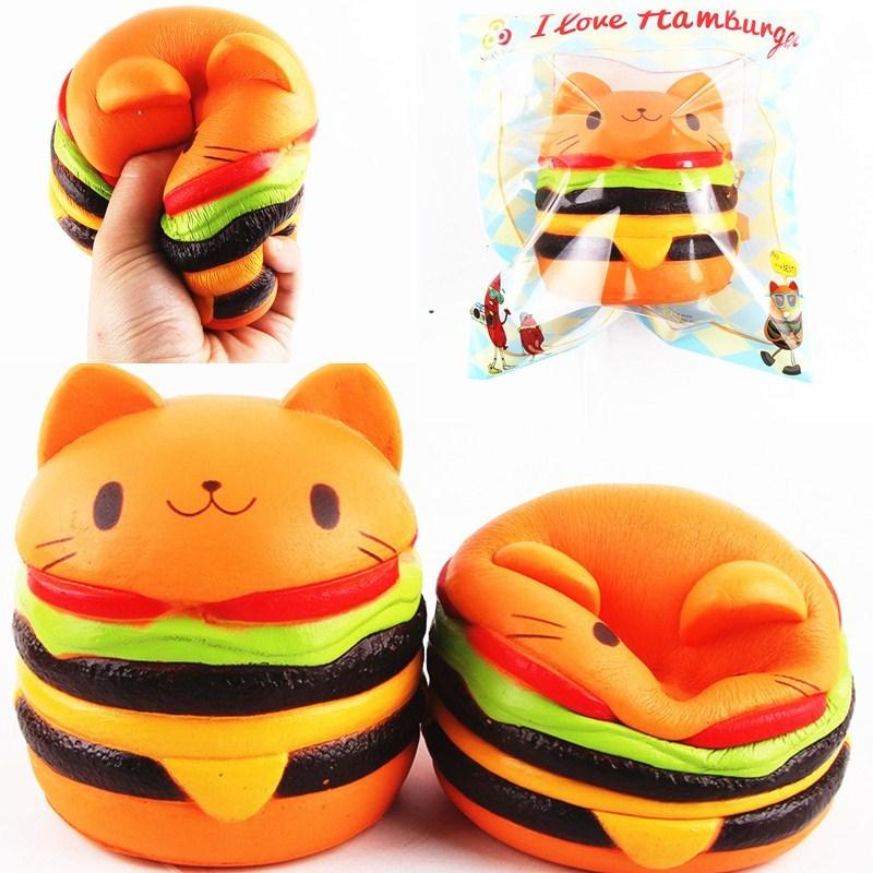 Squishys Cat Burger Slow Rising Soft Animal Collection Gift Decor Toy Original Packaging