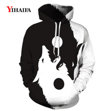 Fashion Gym 3D Wolf Printed Graphics Hoodies Men Sweatshirts Boy Jackets Pullover Tracksuits Animal Streetwear Out Coat Tops