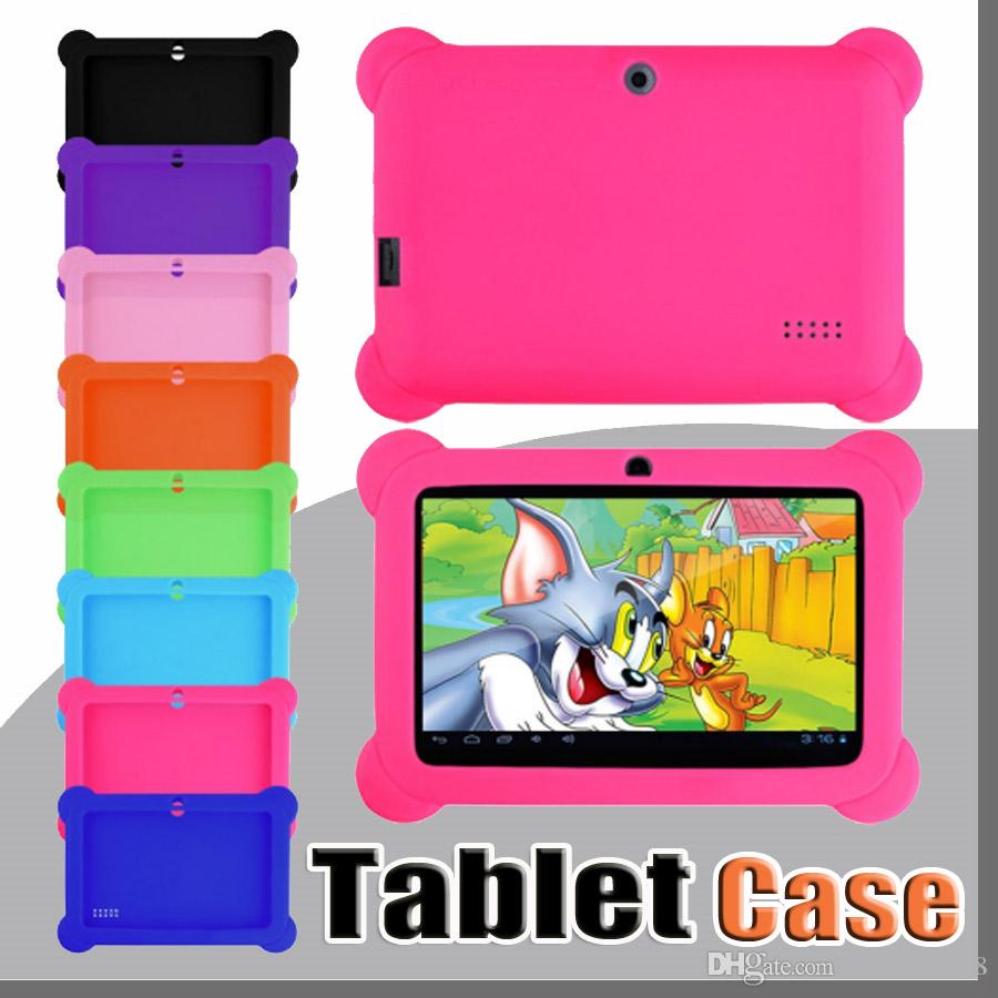 Anti Dust Kids Child Soft Silicone Rubber Gel Case Cover For 7" 7 Inch Q88 Q8 A33 A23 Android Tablet pc MID Free shipping