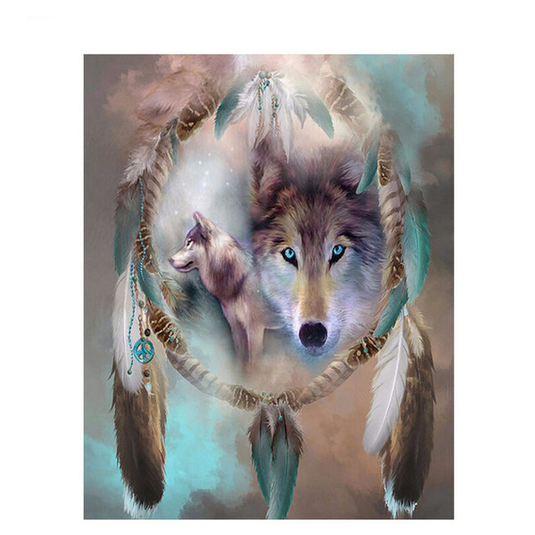 wolf totem animal diy digital painting by numbers modern wall art canvas painting christmas unique gift home decor 40x50cm