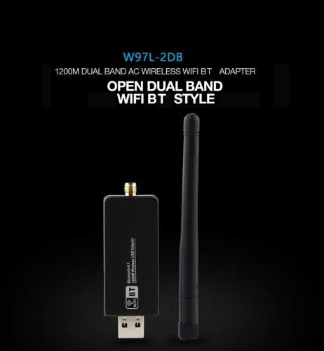 W97L-2DB 1200Mbps WIFI 2.4G and 5.8G Frequency Intelligence Dual Band AC Wireless Network Adapter with BT 4.1