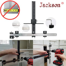 Aluminum alloy Cabinet Hardware Jig Adjustable Punch Locator Tool Drill Guide Template Wood Drilling Dowelling for Installation