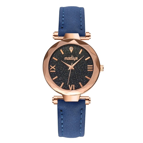 Nueva correa de gamuza de moda reloj de cuarzo MODIYA reloj de estrella de diamantes reloj de mujer para mujer al por mayor azul