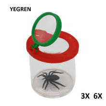 Insect Magnifier Observation Insects Small Animal Bugs Magnifying Glass Cylindrical Spider Educational Toy Viewer 3X 6X Children
