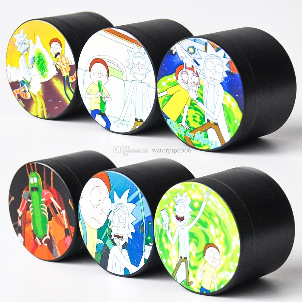 50MM 4 layers Tobacco Grinder Smoking Herb Grinder Metal Grinders with 6 pictures Dry Herb Vaporizer CNC Teeth Filter