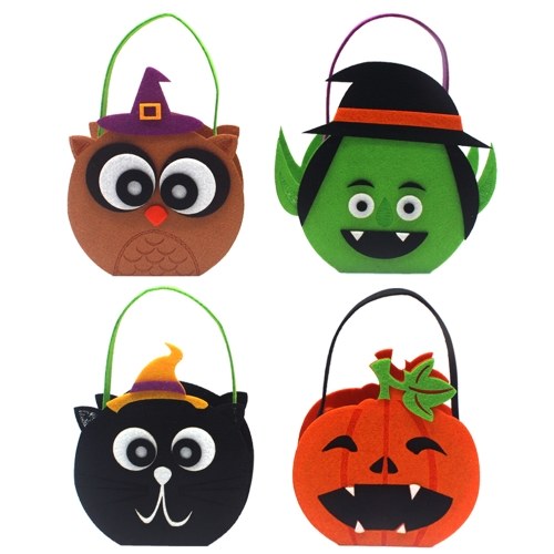 Halloween Non-Woven Candy Bag Trick or Treat Kids' Candy Bucket with Handle