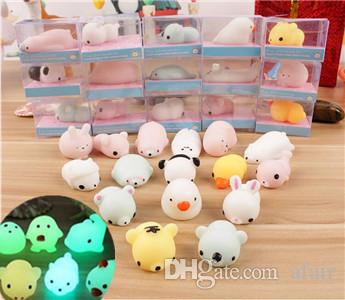 Luminous Squishy Slow Rising Jumbo Bun Toys Animals Cute Kawaii Squeeze Cartoon Toy Mini Squishies Cat Squishiy Rare Animal Gifts Charm