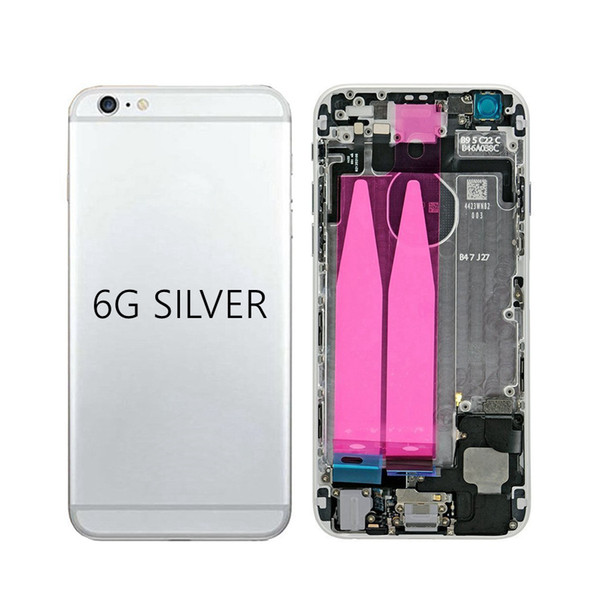 for iphone 6 back middle frame chassis full housing assembly battery cover door rear with flex cable+ dhl