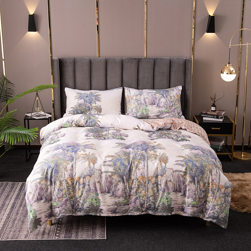 Coral Plant Printed Quilts Summer Thin Air-conditioned Comforter Queen Size Colcha Duvets Single Bed