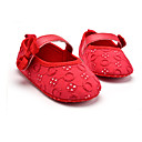 Para Meninas Sapatos Tecido Primavera Primeiros Passos Rasos Laço / Colchete para Crianças Preto / Vermelho / Rosa claro / Festas  Noite