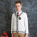 v-cuello de punto chaqueta de punto de los uniformes escolares de chicos con ribetes de contraste