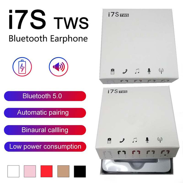 new i7 i7s tws wireless bluetooth earbuds twins headphones earphone headphone with charger box for android samsung sony smart phones mq100