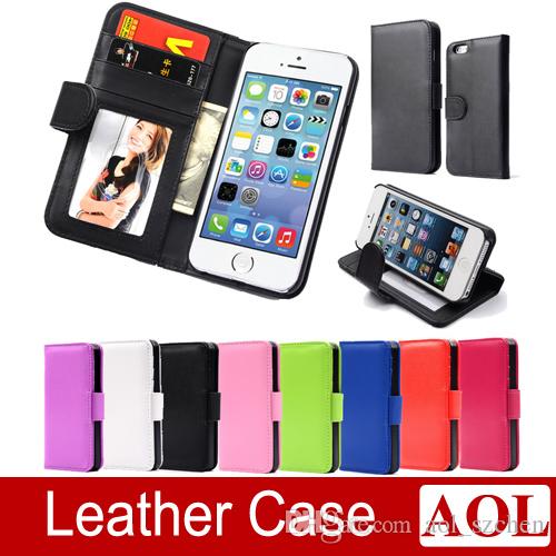 Wallet Style Flip PU Leather Case with Photo & Card Holder For Apple iphone 6 / 6 Plus 5s 4s Smart Stand Bags Cover
