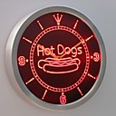 nc0331 hot-dogs fast food boutique néon conduit horloge murale