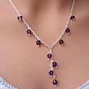 Classic Purple Crystal Silver Pendant Necklace(1 Pc)