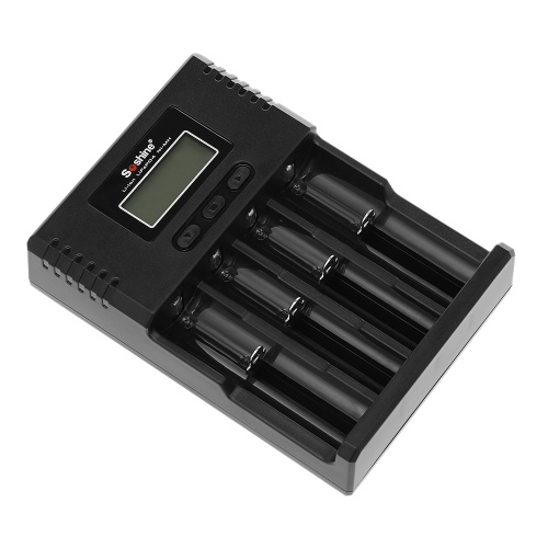 Chargeur de batterie intelligent Soshine Universal Ecran LCD à 4 emplacements pour batterie Ni-MH LiFePO4 Li-ion avec chargeur de voiture