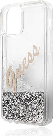 GUESS Hard Cover Liquid Glitter Silver, für Apple iPhone 12 / 12 Pro, GUHCP12MGLVSSI, Blister (GUHCP12MGLVSSI)