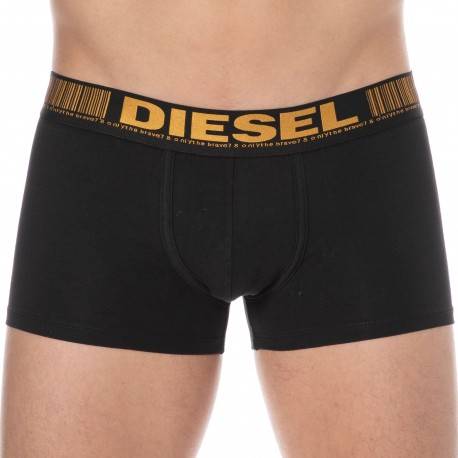 Diesel Holiday Cotton Stretch Boxer Briefs - Black - Gold XS