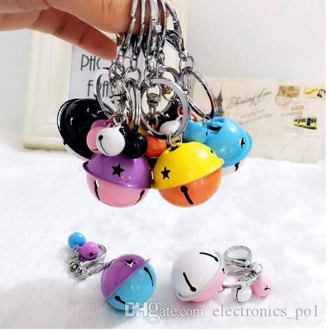 hot sale Korean creative metal candy color bell key holder female handmade DIY phone shell accessories couple bag pendant