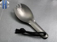 EDC Pure Titanium Ultra Light Outdoor Fork Spoon Portable Tools Spoon Tableware Rice Soup Spoon